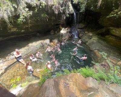 Bading i ei grotte. 