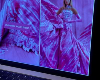 Kjole - en stor kreasjon vises på en Pc-skjerm.