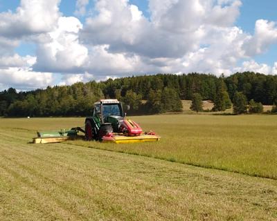 Traktor i grasslåtten